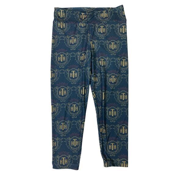 Disney Parks Hollywood Tower Hotel HTH Pattern Women’s Crop Leggings Size Small - Picture 1 of 8
